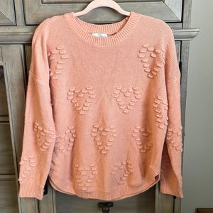 Hearts peach colored sweater